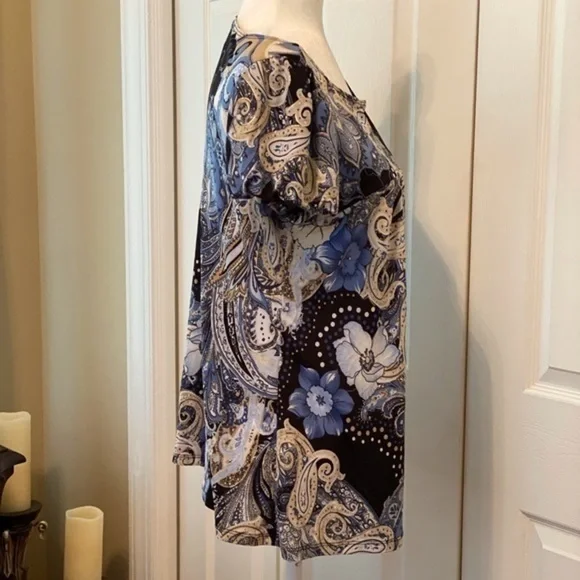 Womens Tops Summer Short Sleeve Casual Loose Blouse Fashion Round Neck Size L - Picture 4 of 13